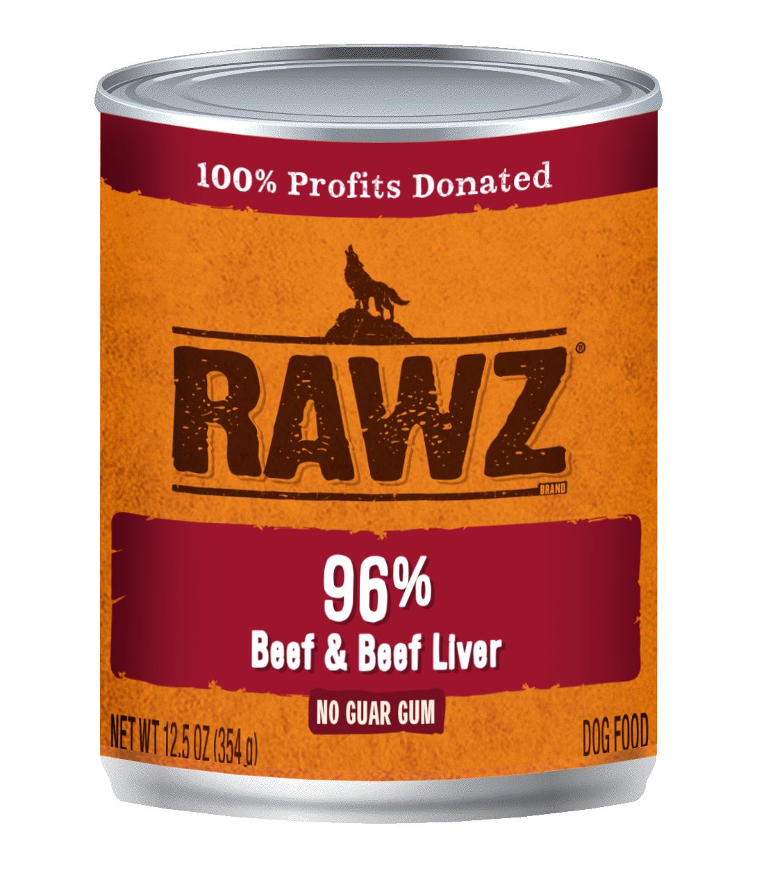 RAWZ 96% Beef & Beef Liver Pate Dog Can 12.5 oz. 12-Pack