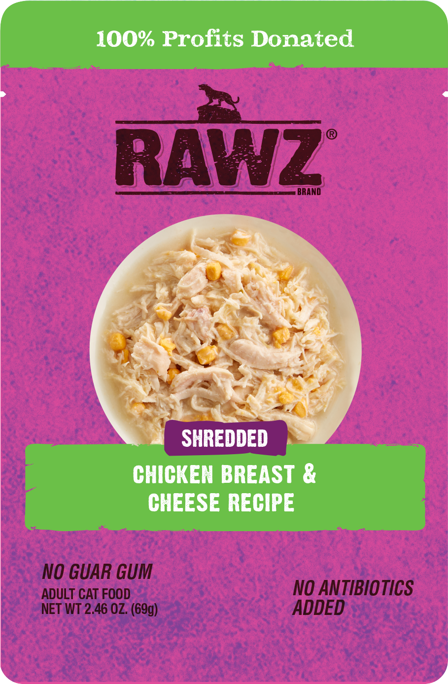 RAWZ Chicken Breast & Cheese Cat Food Pouch 2.46 oz. 8-Pack