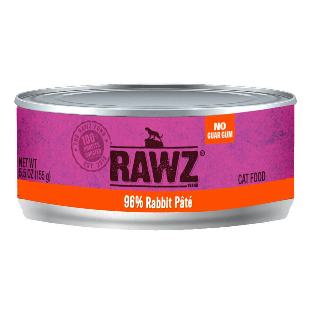 RAWZ 96% Rabbit Pate Canned Cat Food 24-Pack 5.5oz