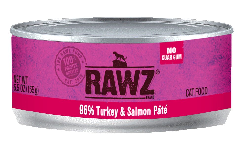 RAWZ 96% Turkey & Salmon Pate Canned Cat Food 5.5 oz./24